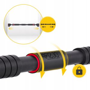 Універсальний розсувний турнік 4FIZJO для дверного прорізу PRO 72-110 см Black/Red (P-5907739313263) у Києві