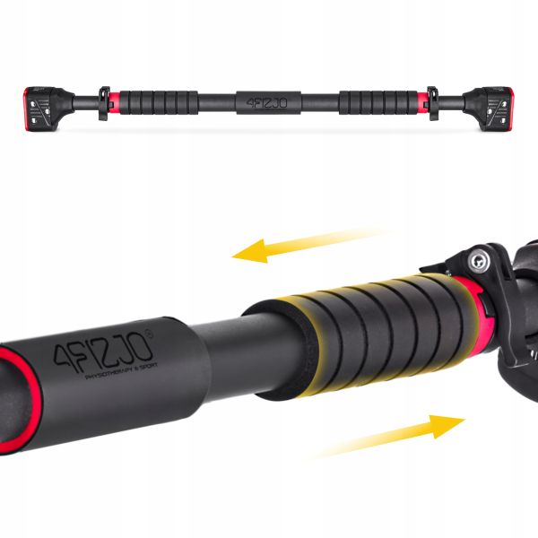 Професійний розсувний турнік 4FIZJO для дверного прорізу PRO 72-110 см Black/Red (P-5907739313263)