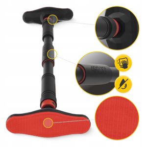 Універсальний розсувний турнік 4FIZJO для дверного прорізу ULTRA 66-100 см Black/Red (P-5905973400336) у Києві