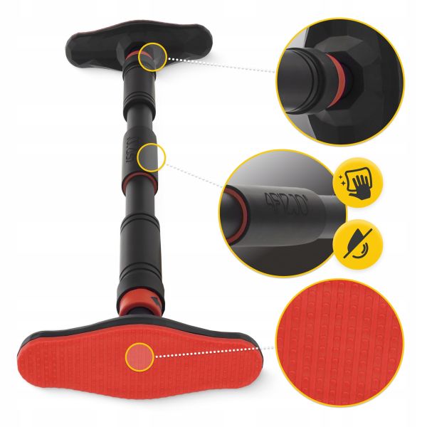 Професійний розсувний турнік 4FIZJO для дверного прорізу ULTRA 66-100 см Black/Red (P-5905973400336)