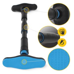 Універсальний розсувний турнік 4FIZJO для дверного прорізу ULTRA 66-100 см Black/Blue (P-5905973400329) у Києві