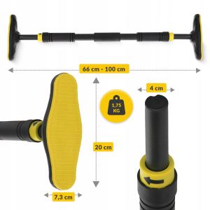 Універсальний розсувний турнік 4FIZJO для дверного прорізу ULTRA 66-100 см Black/Yellow (P-5905973400343) у Києві