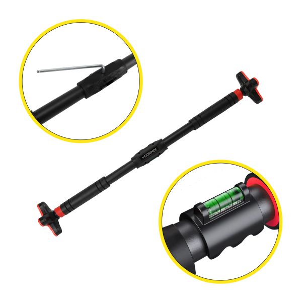 Домашній розсувний турнік в двері CORNIX Pro+ 90-130 см XR-0287 Black/Red
