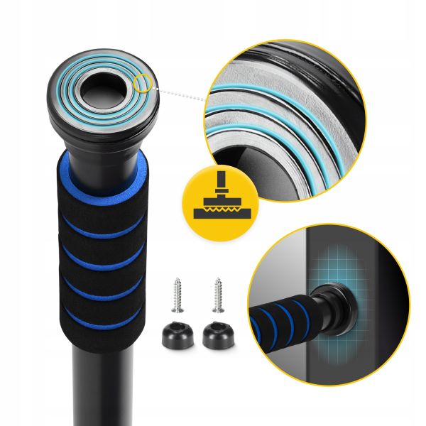 Професійний розсувний турнік 4FIZJO для дверного прорізу Basic 61.5-100 см Black/Blue (P-5905973402705)