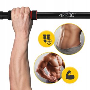 Універсальний розсувний турнік 4FIZJO для дверного прорізу Basic 61.5-100 см Black/Red (P-5905973402712) у Києві