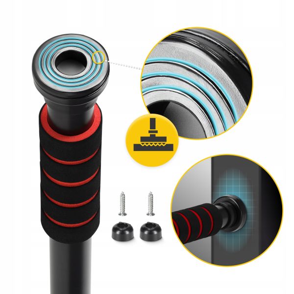 Професійний розсувний турнік 4FIZJO для дверного прорізу Basic 61.5-100 см Black/Red (P-5905973402712)
