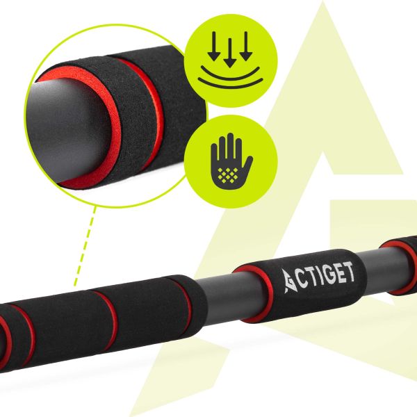 Турнік у дверний проріз ACTIGET розсувний для дому 82-130 см ACT0166 Black/Red