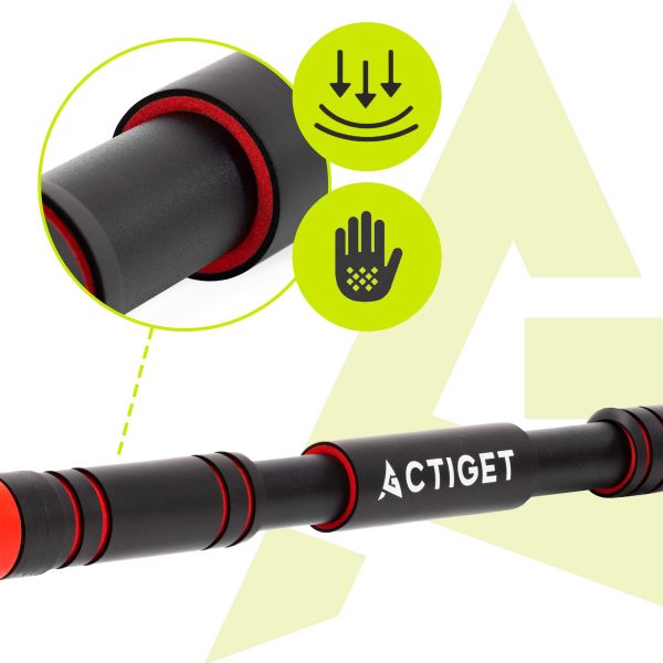 Турнік у дверний проріз ACTIGET розсувний для дому 72-105 см ACT0168 Black/Red